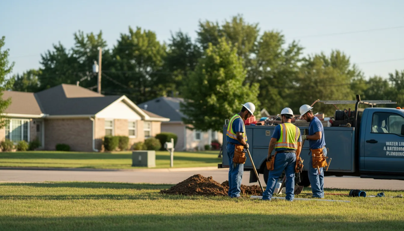 Residential water line and bathroom plumbing service in Newalla, OK
